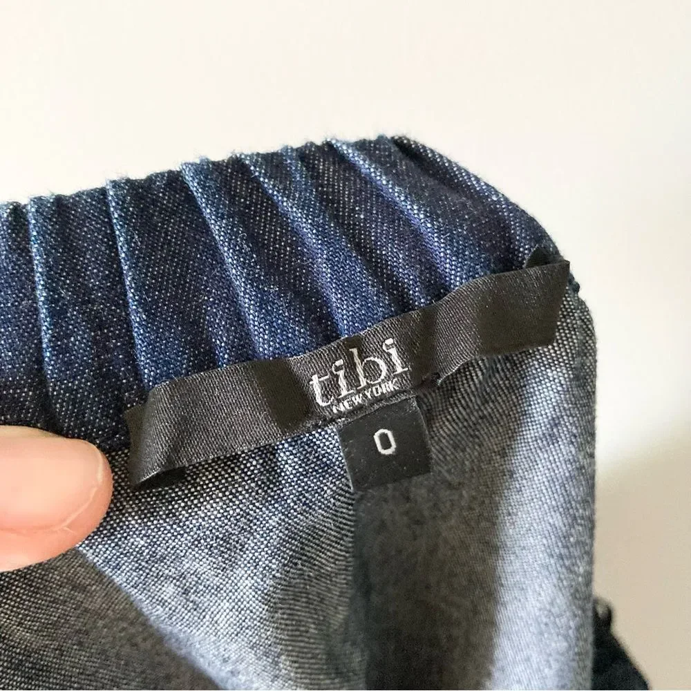 TIBI Chambray‎ Pheasant Top Off The Shoulder 0 - Picture 5 of 8